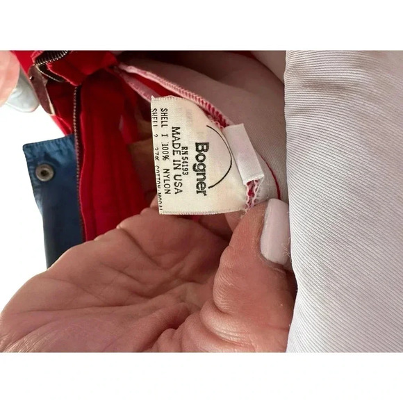 Bogner Red Navy Long Sleeve Front Zipper USA Made Snow Bunting Ski Suit Size 38 - Picture 4 of 12